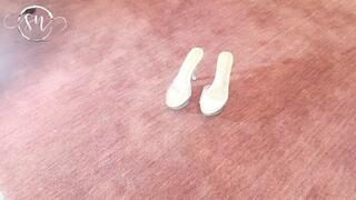 Crystal high heels and blue toes Fetish