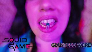 Squid Games Giantess Vore | Player #067 Devours Her Competition | Cleavage Tit Worship Swallowing Tiny Men