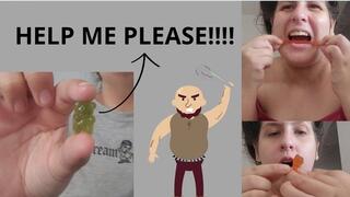 Giantess Dilemma – Devouring My Tiny Gummy Bears Despite Wanting to Protect Them