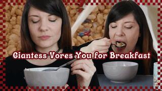 Giantess Vores You for Breakfast