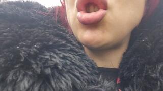 huge burps from the sensual lips of Lavinia outdoor AVI