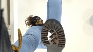 Destroying your face under these brutal soles