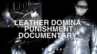 Leather Japanese mistress Goddess Ran female domination whipping and caning her Merciless punishment outdoor Chain bondage