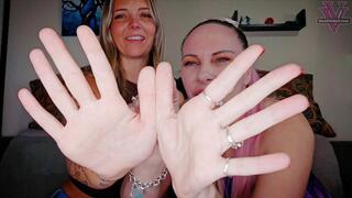 Vicky makes Marilyn compare thumbs and big toes: Size Comparison, Body Part Comparison, Big Hands- 4k