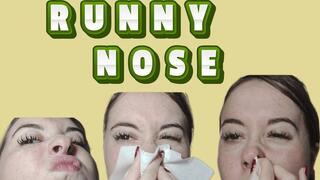 Runny nose close up
