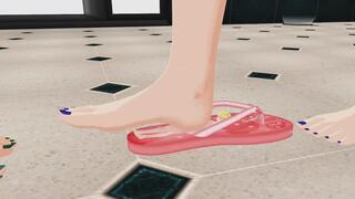 Giantess Ochaco and Tsuyu Trample Footjob