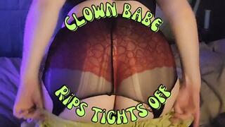 Clown Babe Rips Tights Off