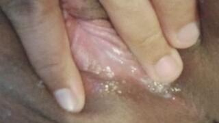 A morning orgasm and belly button poke