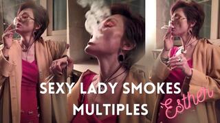 Sexy Lady Smokes Multiples