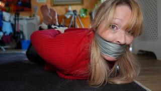 Agent Anna captured, hogtied and tightly tape gagged (wnv)