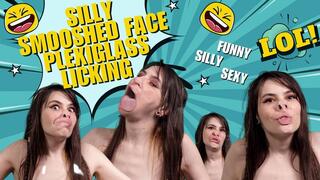 Ziva Fey - Silly Smooshed Face Plexiglass Licking