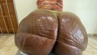 Meaty Ebony Massive Ass Busting through fishnet stockings Farting for Daddy