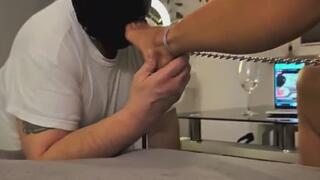 Foot gagging and trampling of my fat slave Rudi