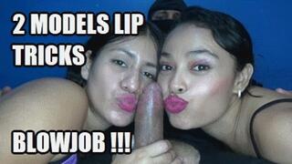 LIP FETISH BLOWJOB 241215BC2 CANDY + SARAI OUTSTANDING LIP TRICKS WHILE SUCKING COCK + FREE SURPRISE SHOW