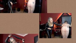 Little spanking, Some tickling in slave husband