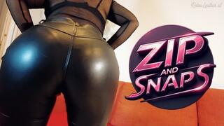 Zip and snaps leather pants lechery Reina Leather pov