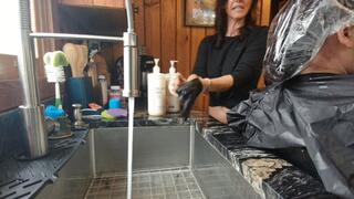 washing the color out with latex gloves