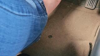 Driving Barefoot with Jeans