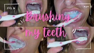 brushing my teeth and tongue so they're fresh enough to suck on