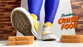 Crushing bread with my sneakers