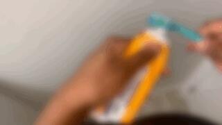 Extreme closeup toothbrushing