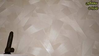 Hot Teacher has fun with Big Black Dildo without taking off her clothes