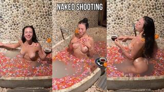 Shooting in the bath naked in a spa - behind the scenes
