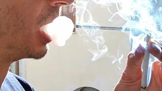 Smoking Muratti red 100s Sunlight SLOW 120 fps 050225