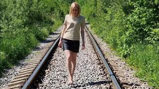 Gianmarco lorenzi High Heels full destruction, wrecked high heels, high heels on railways, ruined mules