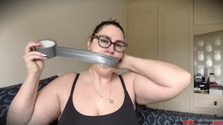 Lacey - Self Gag Fun and Orgasms after Gym Part 1 HD ( Boobs, BBW Bondage , Self Bondage , Tape Gagged , Wrap Gagged , Orgams , Wrap Gagged , Cleave Gag )