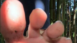 Barefoot in a park in Nantes