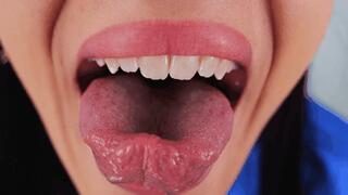 Trapped in her curled tongue