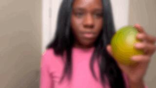 Aggressively Eating a Big Juicy Mango