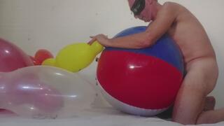 Balloons and beach ball fuck