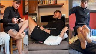 Sitting and farting on the slave's face (Facesitting, farting, feet, flip-flops)