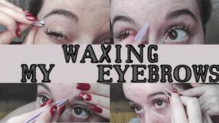 Plucking my eyebrows Close up