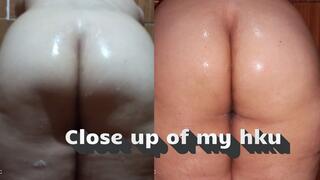 Close-up of the glutes