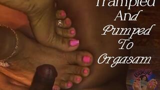 Trampled and pumped to orgasam