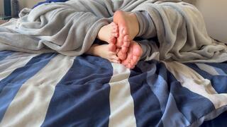 SILENT | Natasha Rubs Soles with her Male Roommate under Blanket Barefoot | Feet Touching | Footsie Play