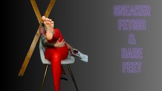 Lady Angela POLISH LANGUAGE stinky smelly sweaty sneakers latex leggings POV bare feet soles