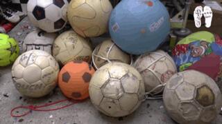 Soccer balls under metal Heels 3