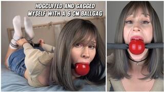 Pinkieneko - Hogcuffed and Gagged Myself with a 6 cm Ballgag (fullHD)
