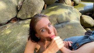 Caught the fleeing stepmom on the shore and fucked her