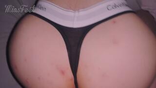 MiasFeet - Doggystyle with black thong and cumshot on feet soles