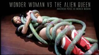 Wonder Woman vs Alien Queen Tentacles - Bondage, Cosplay Sex Parody Helpless heroine with Anastasia Pierce