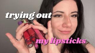 TRYING OUT MY LIPSTICKS