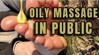 Oily foot massage in public