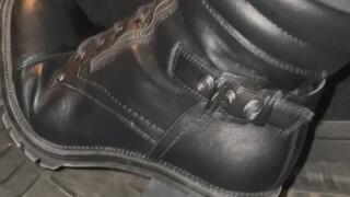 PedalpumpingA Black Heeled Combat Boots