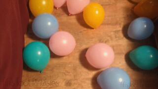Fifi popping balloons one by one with teasing and talking wearing Birkenstocks *NEW* replay