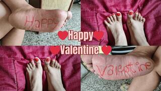 Happy Valentine's Day: writing it on my feet